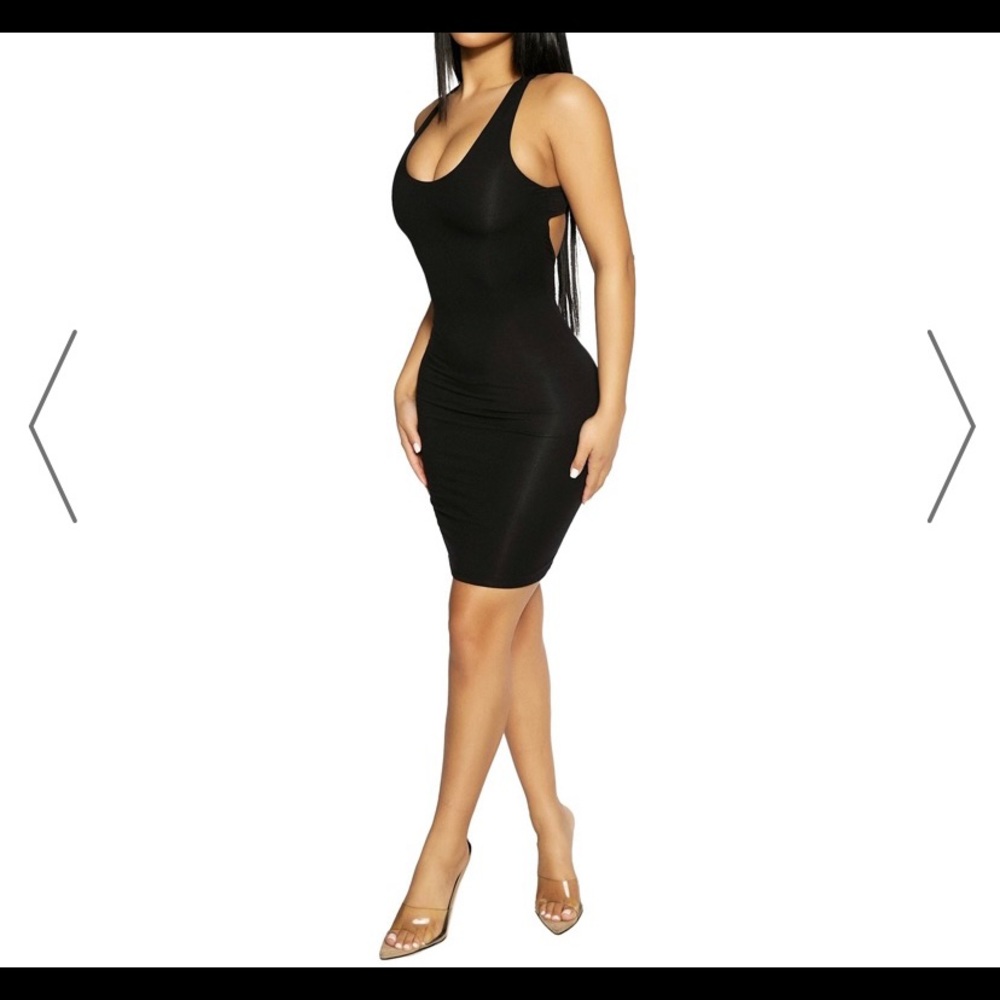 Naked wardrobe black racer dress